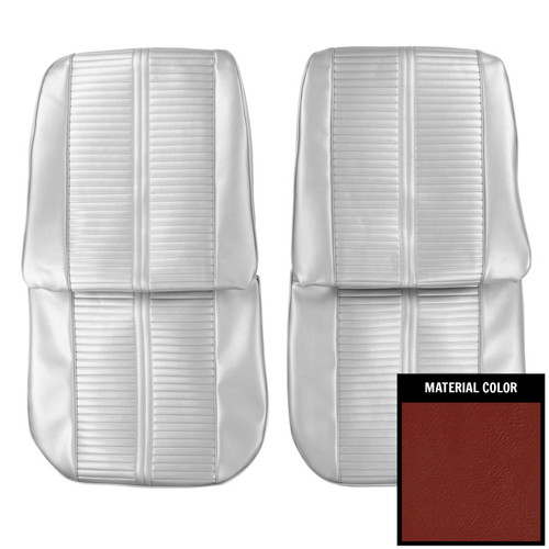 1966 Pontiac GTO, LeMans; Front Bucket Seat Covers; Red