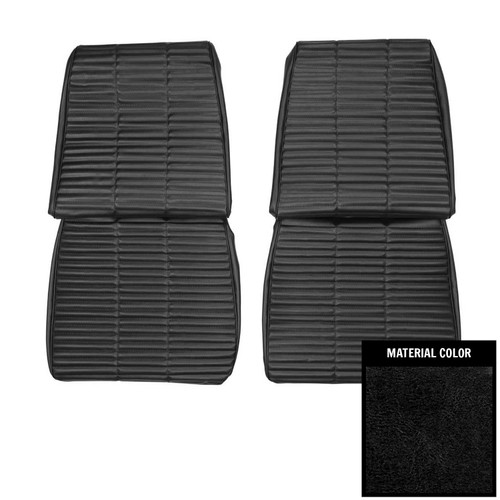 1966 Dodge Coronet 500, Charger; Front Bucket Seat Covers; Black (66KSH10U)