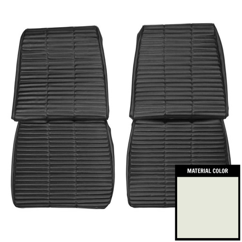 1966 Dodge Coronet 500, Charger; Front Bucket Seat Covers; White