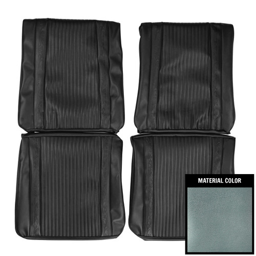 1966 Plymouth Satellite; Front Bucket Seat Covers; Light Metallic Blue