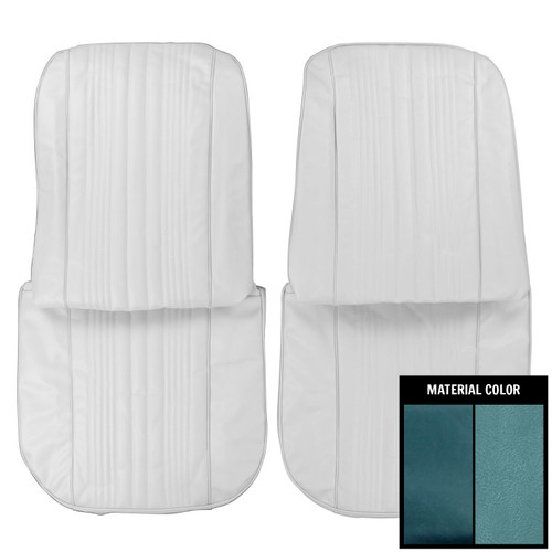 1967 Impala; Std/SS; Front Bucket Seat Covers; 2-Tone Blue