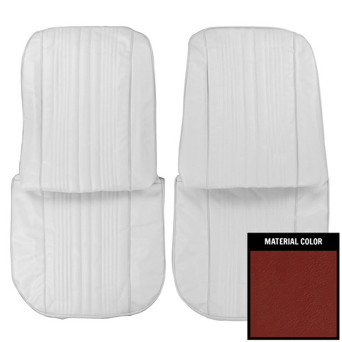 1967 Impala; Std/SS; Front Bucket Seat Covers; Red