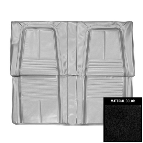 1967 Camaro; Deluxe; Fold-Down Rear Bench Seat Cover; Black/White