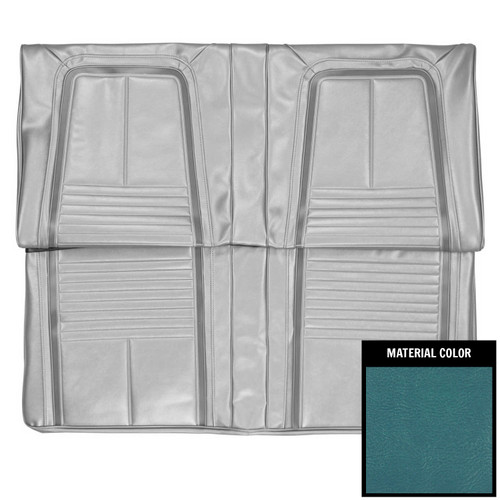 1967 Camaro; Deluxe; Fold-Down Rear Bench Seat Cover; Bright Blue/White