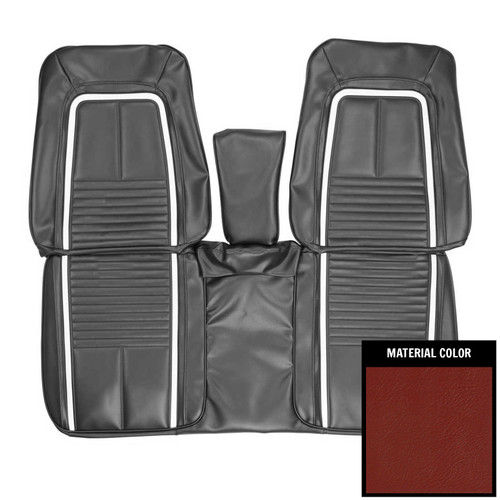 1967 Camaro; Deluxe; Front Bench Seat Cover; Red/Black