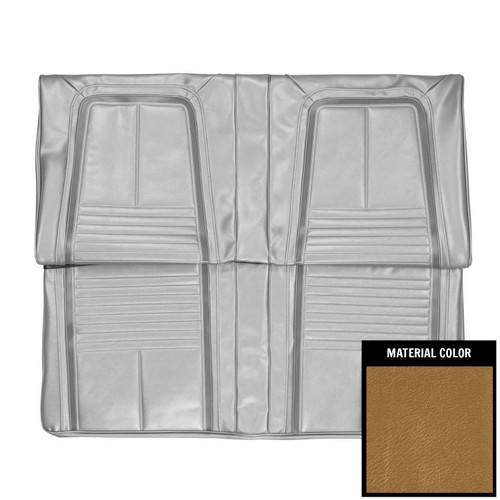 1967 Camaro; Deluxe; Stationary Rear Bench Seat Cover; Gold/White