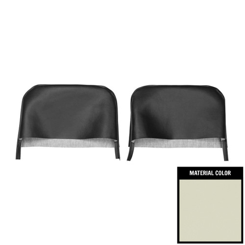 1967 Camaro; Bucket Seat Head Rest Covers; Off White