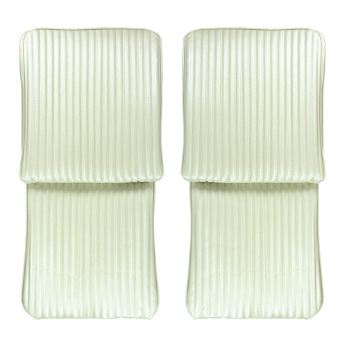1967 Dodge Charger; Rear Bucket Seat Covers; Pearl White