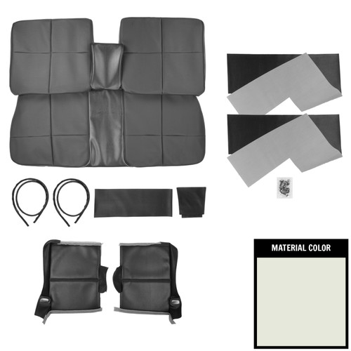 1967 Cadillac Deville; w/ Arm Rest; Front Bench Seat Cover; White/Red