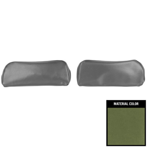 1968-72 Chevelle, GTO, Cutlass, Skylark, Nova; Bkt Seat Head Rest Covers; Green