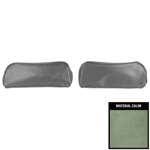 1968-72 Chevelle, GTO, Cutlass, Skylark, Nova; Bkt St Head Rest Cvrs; Dk Met Grn