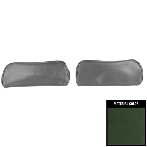 1968-72 Chevelle, GTO, Cutlass, Skylark, Nova; Bkt Seat Head Rest Cvrs; Dk Green
