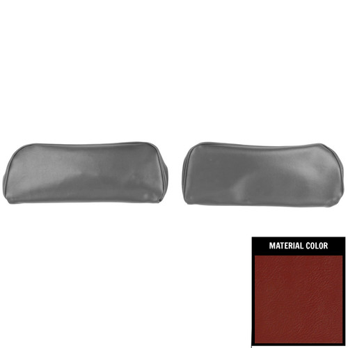 1968-72 Chevelle, GTO, Cutlass, Skylark, Nova; Bucket Seat Head Rest Covers; Red