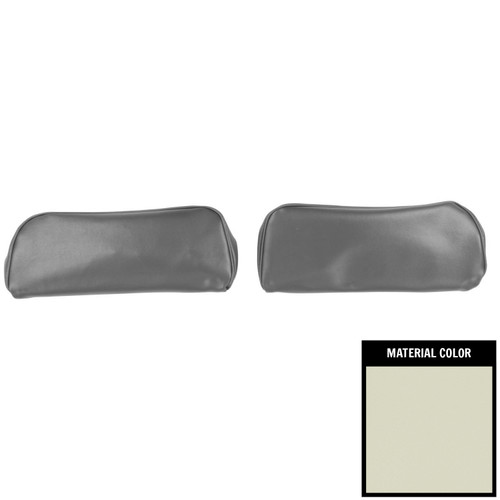 1968-72 Chevelle, GTO, Cutlass, Skylark, Nova; Bkt Seat Head Rest Covrs; Off Wht
