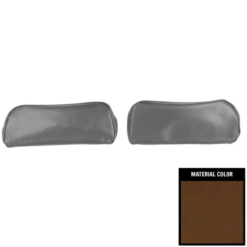 1968-72 Chevelle, GTO, Cutlass, Skylark, Nova; Bkt Seat Head Rest Covers; Dk Sdl