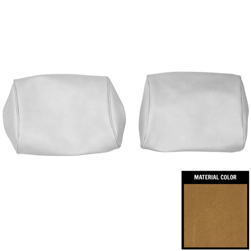 1968-72 Chevelle, GTO, Cutlass, Skylark, Nova; Bench Seat Head Rest Covers; Gold (68AH43B)