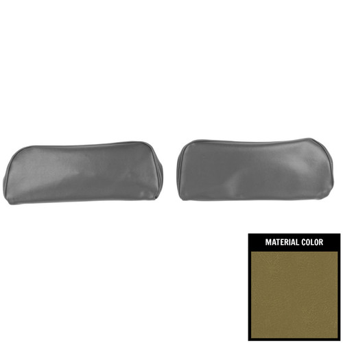 1968-72 Chevelle, GTO, Cutlass, Skylark, Nova; Bkt Seat Head Rest Cvrs; Ivy Gold