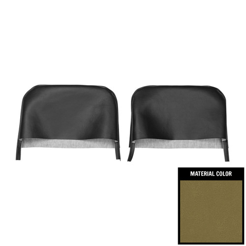 1968 Chevrolet Camaro/Pontiac Firebird Ivy Gold Bucket Seat Headrest Covers