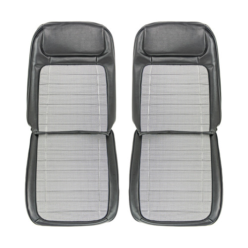 1968 Chevrolet Camaro Deluxe Black Houndstooth Front Bucket Seat Covers