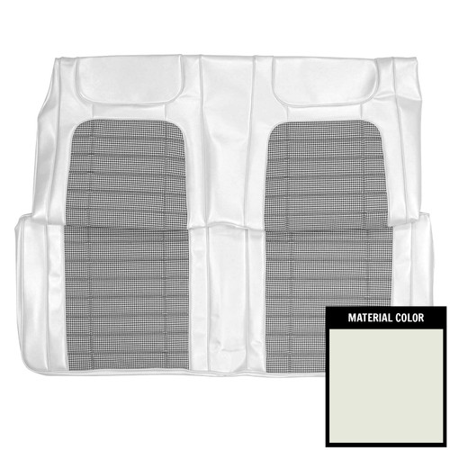1968 Chevrolet Camaro Deluxe White Houndstooth Fold Down Rear Bench Seat Cover