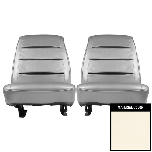1968 Dodge Charger; Front Bucket Seat Covers; Pearl White