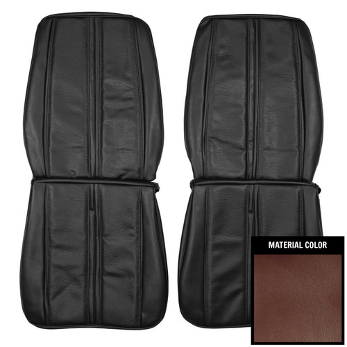 1968 Plymouth Satellite, GTX; Front Bucket Seat Covers; Gold/Black (68KSR883U)