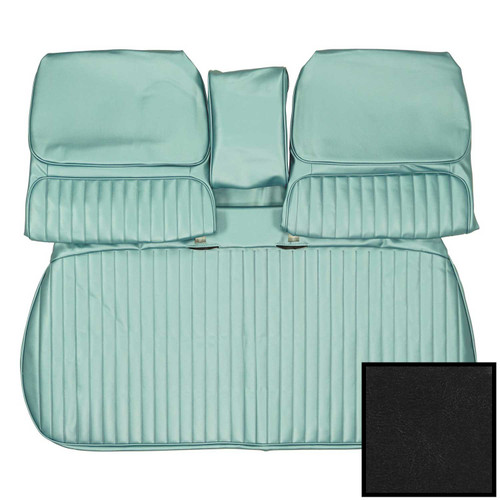 1968 Buick Skylark Custom, GS 350, GS 400; Frnt Bnch Seat Cvr; w/ Armrest; Black