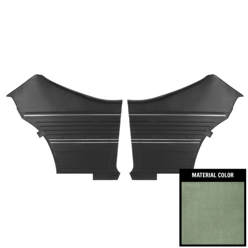 1969 Chevelle Hardtop Pre-Assembled Platinum Dark Green Rear Door Panels