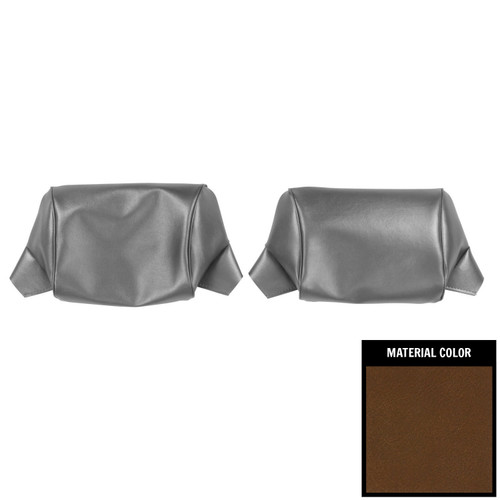 1969-1970 Chevrolet Impala Dark Saddle Bench Seat Head Rest Covers