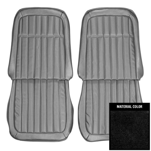 1969 Chevrolet Camaro Deluxe Black Front Bucket Seat Covers