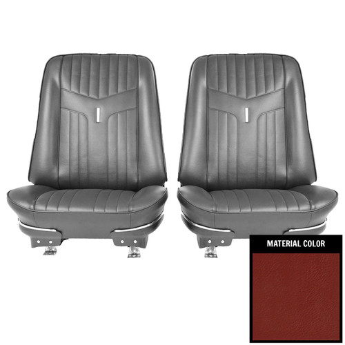 1969 Pontiac GTO Red Front Bucket Seat Covers