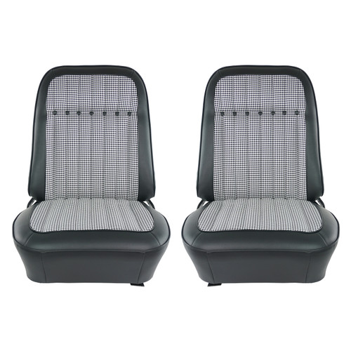 1969 Chevrolet Camaro Black Houndstooth Pre-Assembled Front Bucket Seats