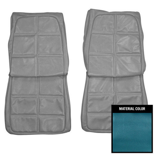 1969 Dodge Charger; Front Bucket Seat Covers; Dark Metallic Blue