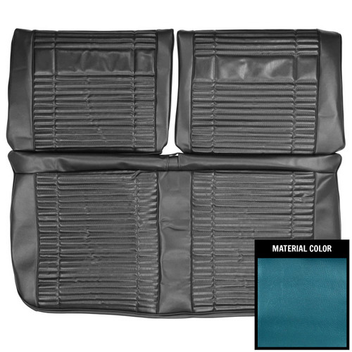 1969 Plymouth Road Runner, Satellite; w/o Arm; Cust Déc; Frt Bnch St Cvr; 2TnBlu (69KSRD819B)