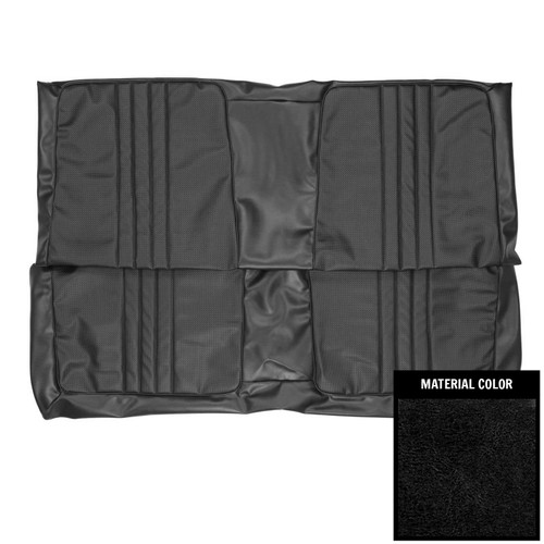 1969 Mopar B-Body; Hardtop; Standard Rear Bench Seat Cover; Black/Silver (69KSV829C)