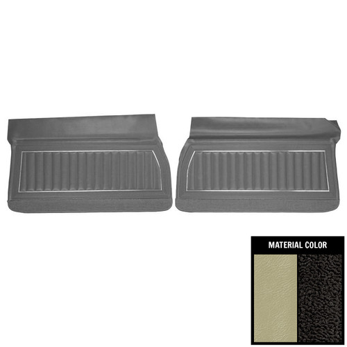 1969 Buick Skylark Custom/GS350/GS400 Standard Parchment/Black Front Door Panels