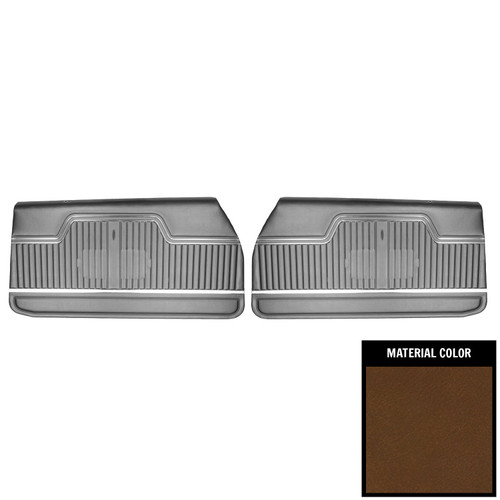 1972 Chevelle Platinum Pre-Assembled Dark Saddle Front Door Panels