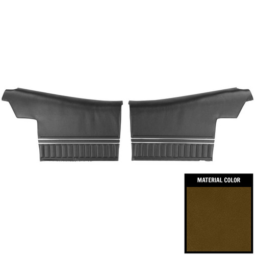 1972 Chevelle Convertible Platinum Dark Saddle Pre-Assembled Rear Door Panels
