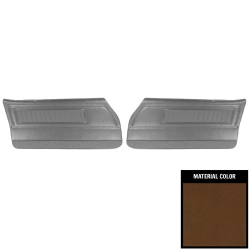 1970-1971 Pontiac Firebird Deluxe Pre-Assembled Dark Saddle Front Door Panels