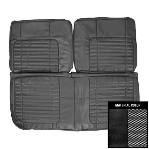 1970 Dodge Charger; w/o Armrest; Cloth Front Split Bench Seat Cover; Black