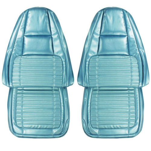 1970 Dodge Charger; Front Bucket Seat Covers; Bright Blue