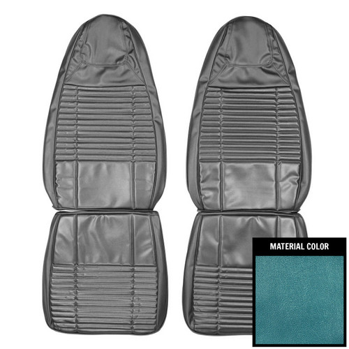 1970 Dodge Challenger; Front Bucket Seat Covers; Bright Blue