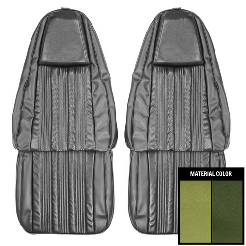 1970 Dodge Dart; Swinger, Swinger 340; Front Bucket Seat Covers; 2-Tone Green