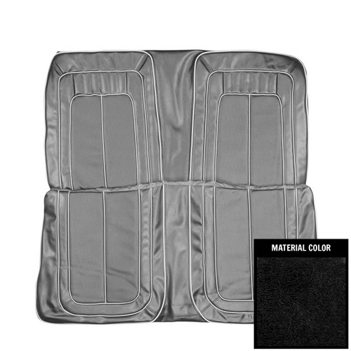 1970 Mopar B-Body; Convertible; Rear Bench Seat Cover; Black/Silver