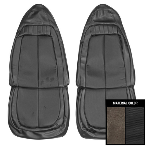 1970 Mopar B-Body; Front Bucket Seat Covers; Charcoal/Black (70KSR833U)