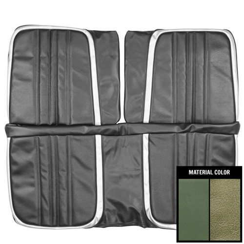 1970 Mopar B-Body; w/o Armrest; Cust Decor Front Bench Seat Cover; Dk Met Green