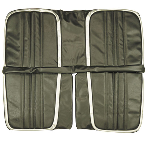 1970 Mopar B-Body; w/o Arm Rest; Cust Decor Front Bench Seat Cover; Black/Silver (70KSRD10B)