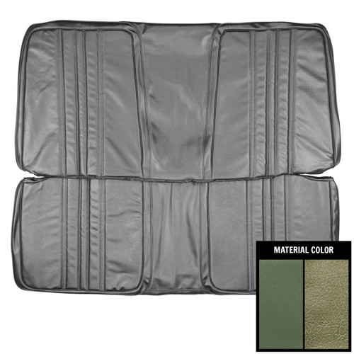 1970 Mopar B-Body; Convertible; Custom Decor Rear Bench Seat Cover; 2-Tone Green