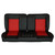 60" Sport Mod I Bench Seat Blk Vinyl Wide Red Insert Blk Thread w/Cupholder