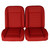Low Back Bucket Sport Mod I Seat Set, Red Vinyl, Wide Red Insert, Red Thread